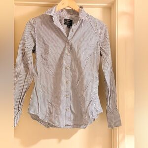 J. Crew Blue and White Striped Casual Shirt